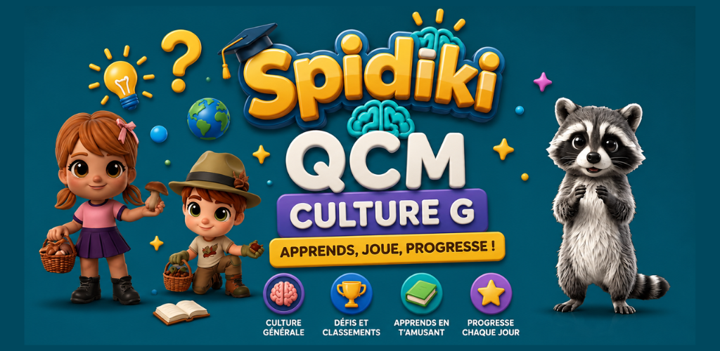 Spidiki, QCM de culture générale : apprends, joue, progresse